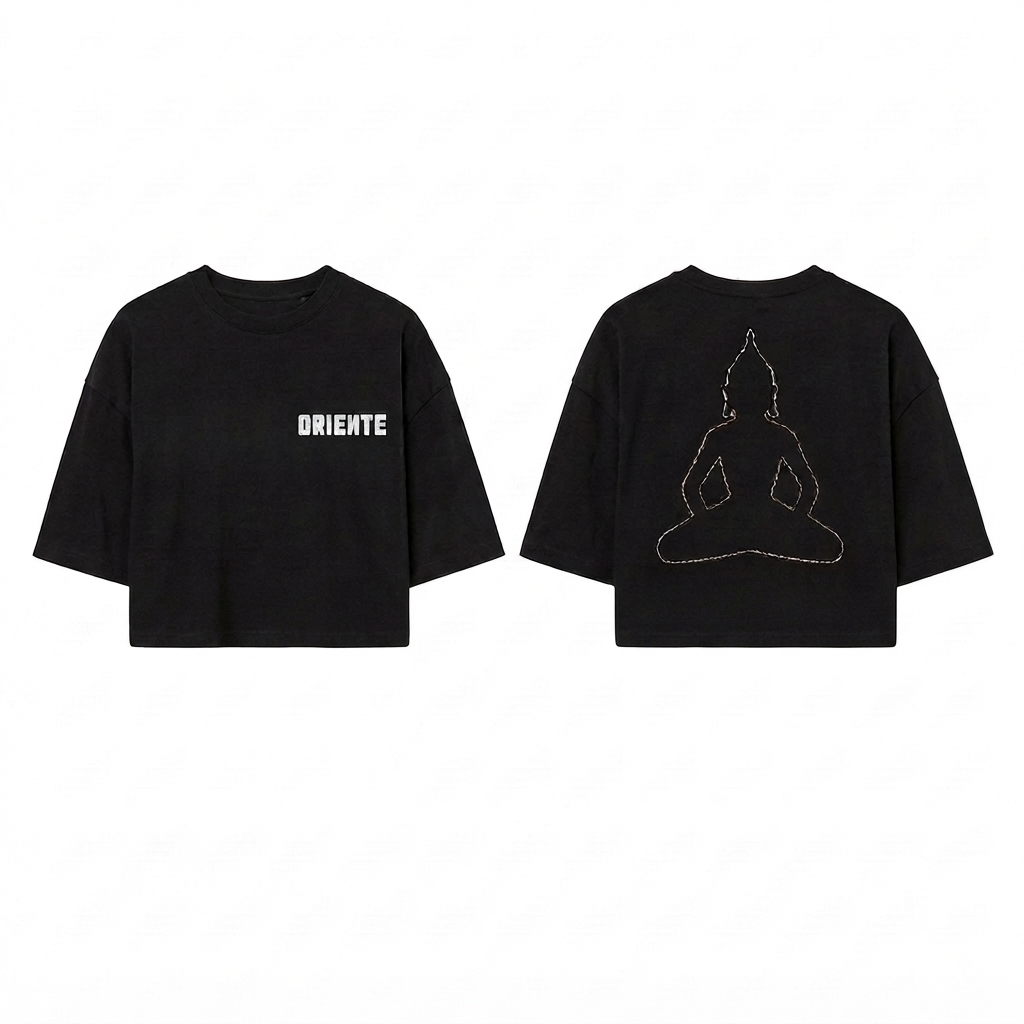 Cropped Preto Logo Pequeno | Oriente