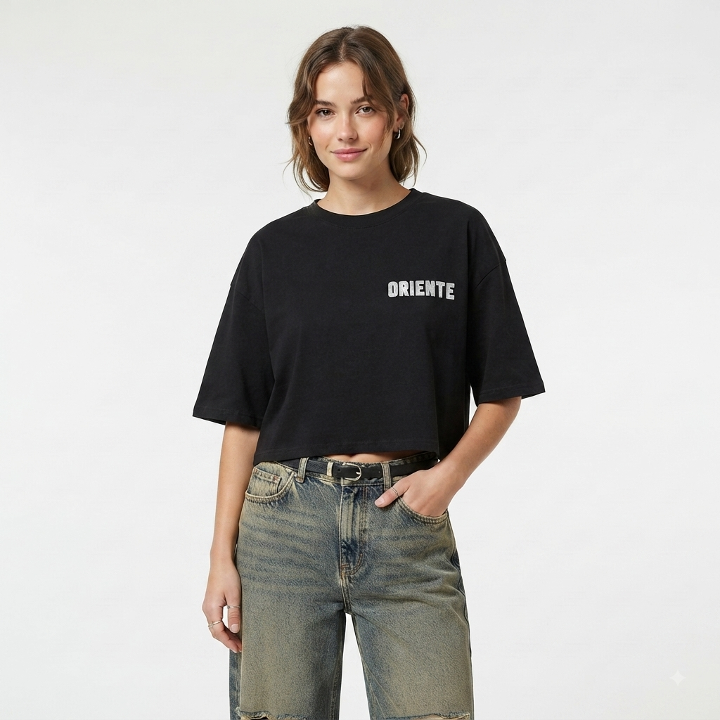 Cropped Preto Logo Pequeno | Oriente